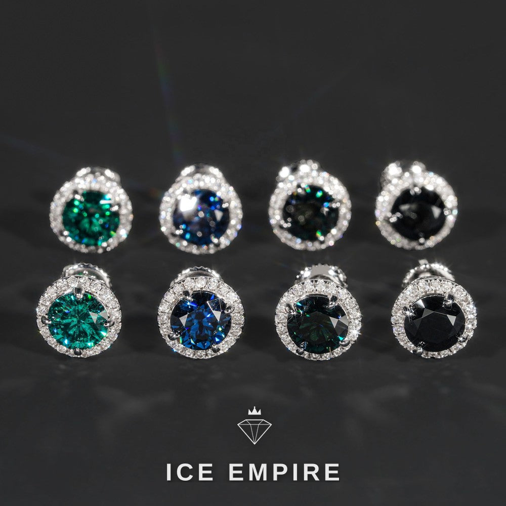 Iced Out 925 Silver Moissanite Stud Earrings