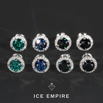 Iced Out 925 Silver Moissanite Stud Earrings