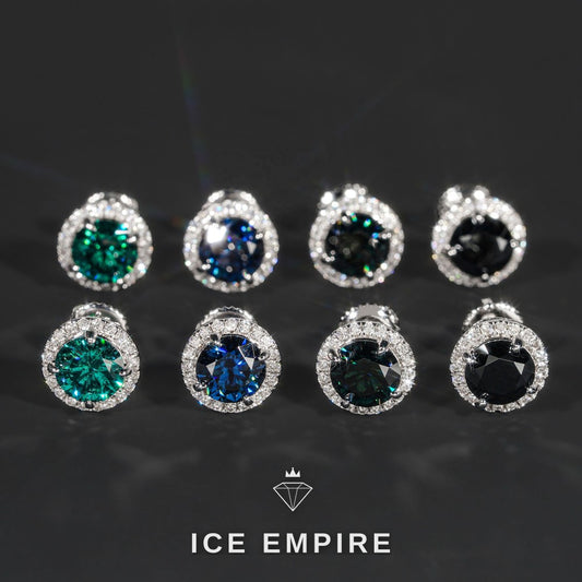 Iced Out 925 Silver Moissanite Stud Earrings