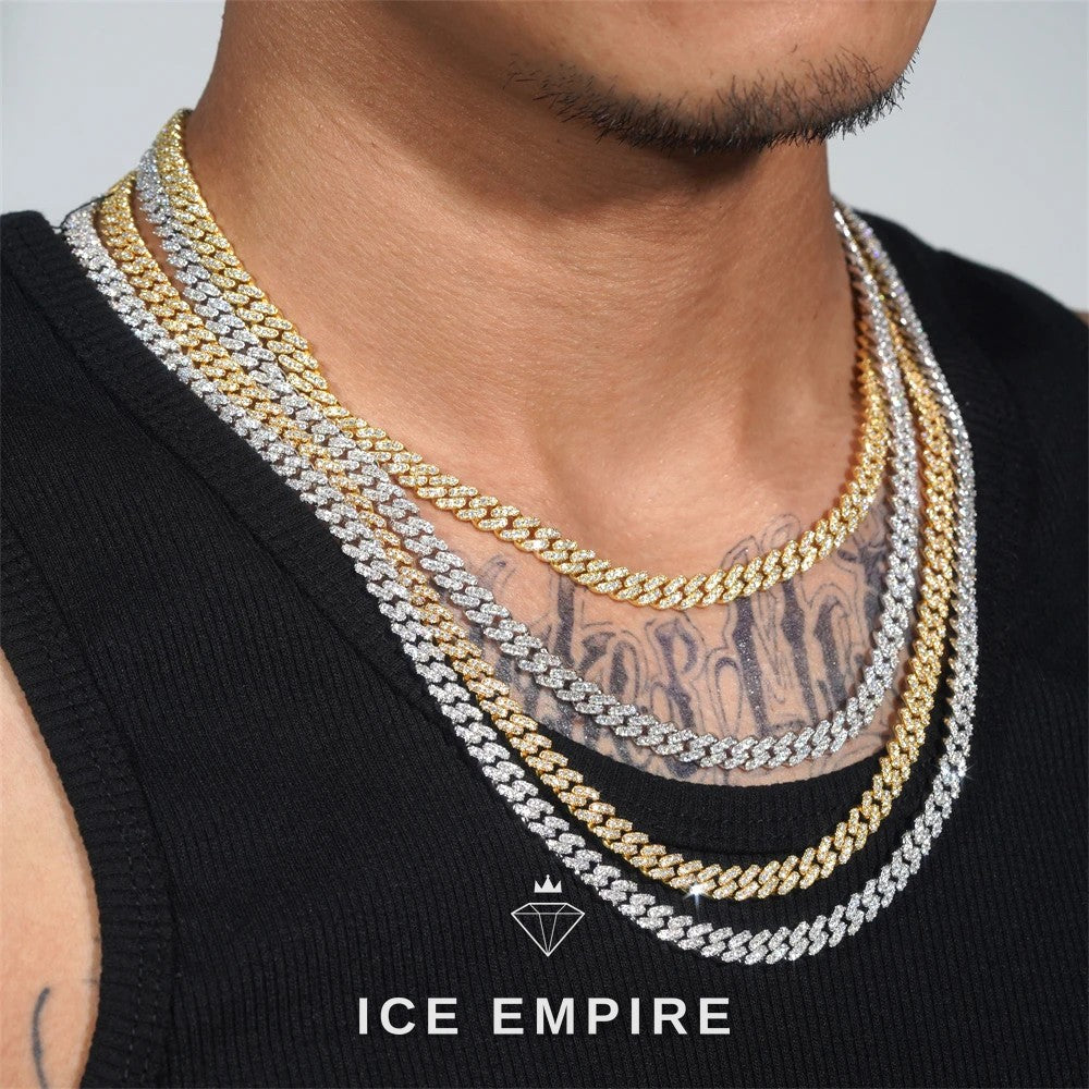 Iced Out Gold Plated Moissanite Cuban Chain