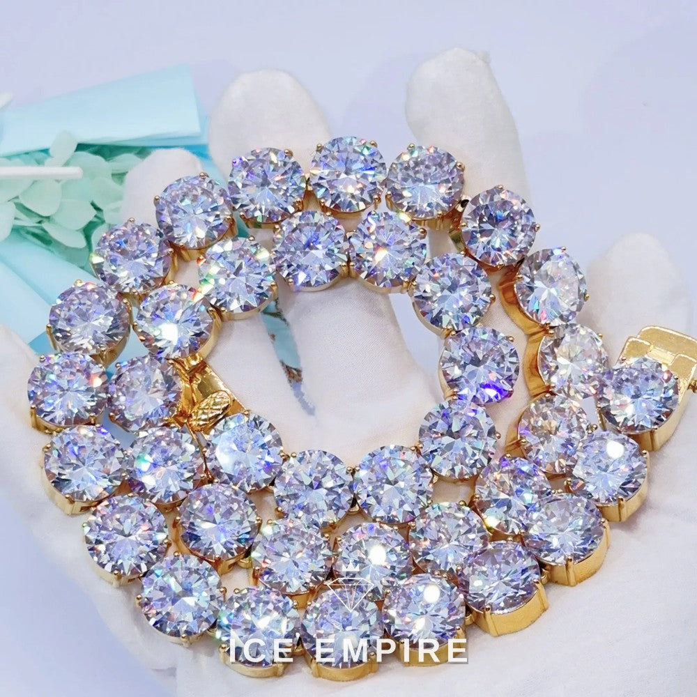 Iced Out Gold Plated Moissanite Cuban Chain