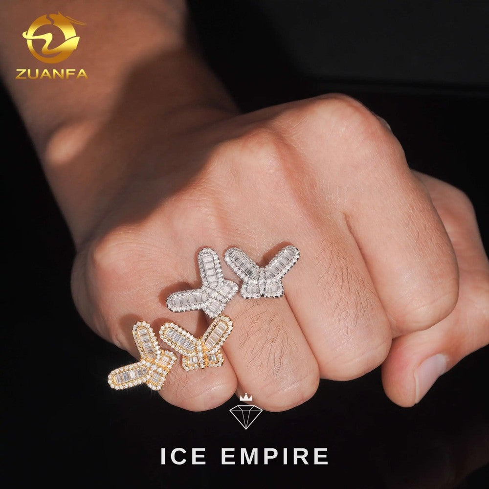 Iced Out Baguette Gold Plated Moissanite Ring