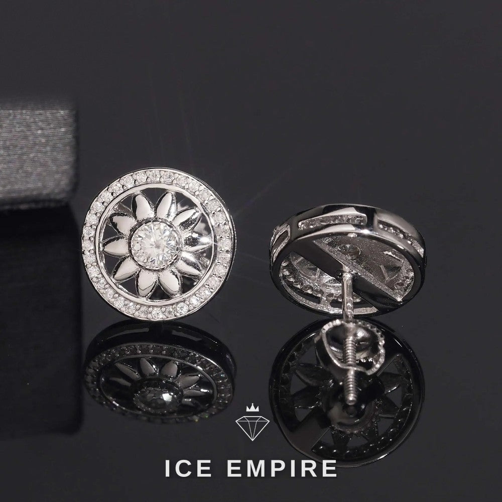 Iced Out 925 Silver Moissanite Stud Earrings