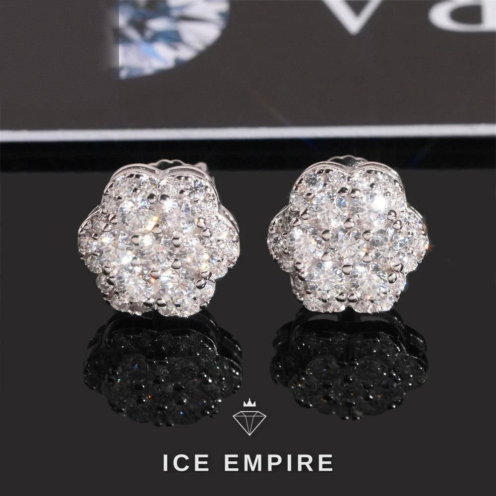 Iced Out 925 Silver Moissanite Earrings