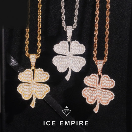Iced Out Rose Gold Plated Moissanite Pendant