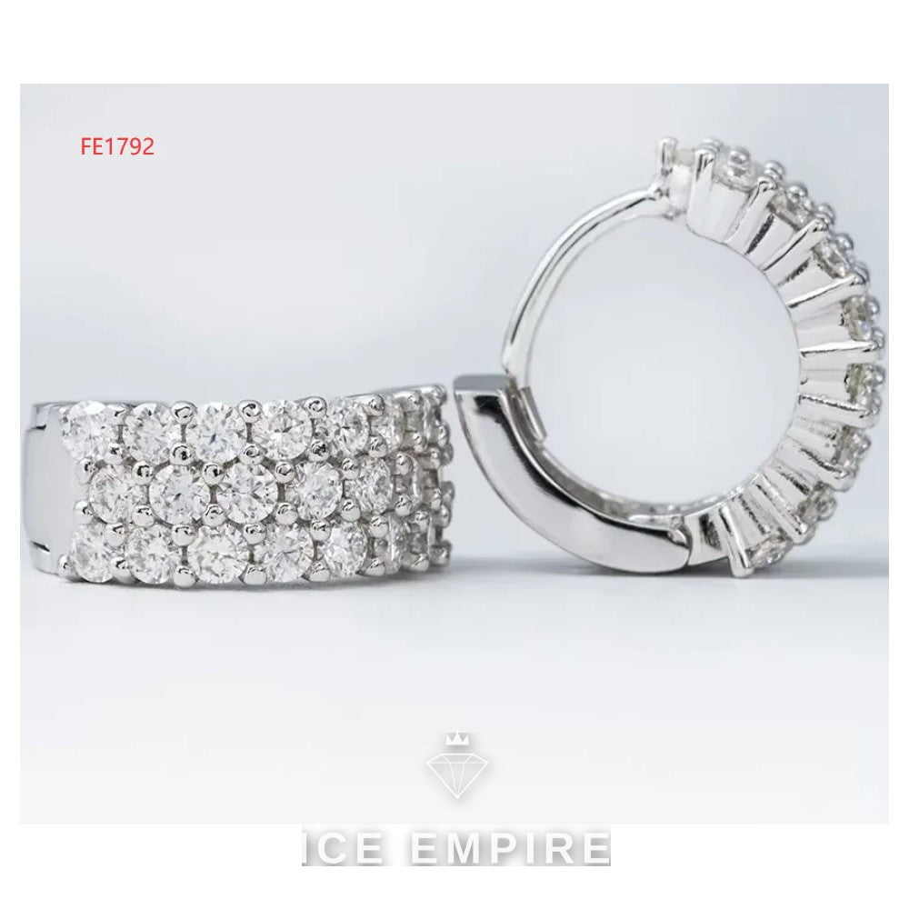 Iced Out Rose Gold Plated Moissanite Hoop Earrings