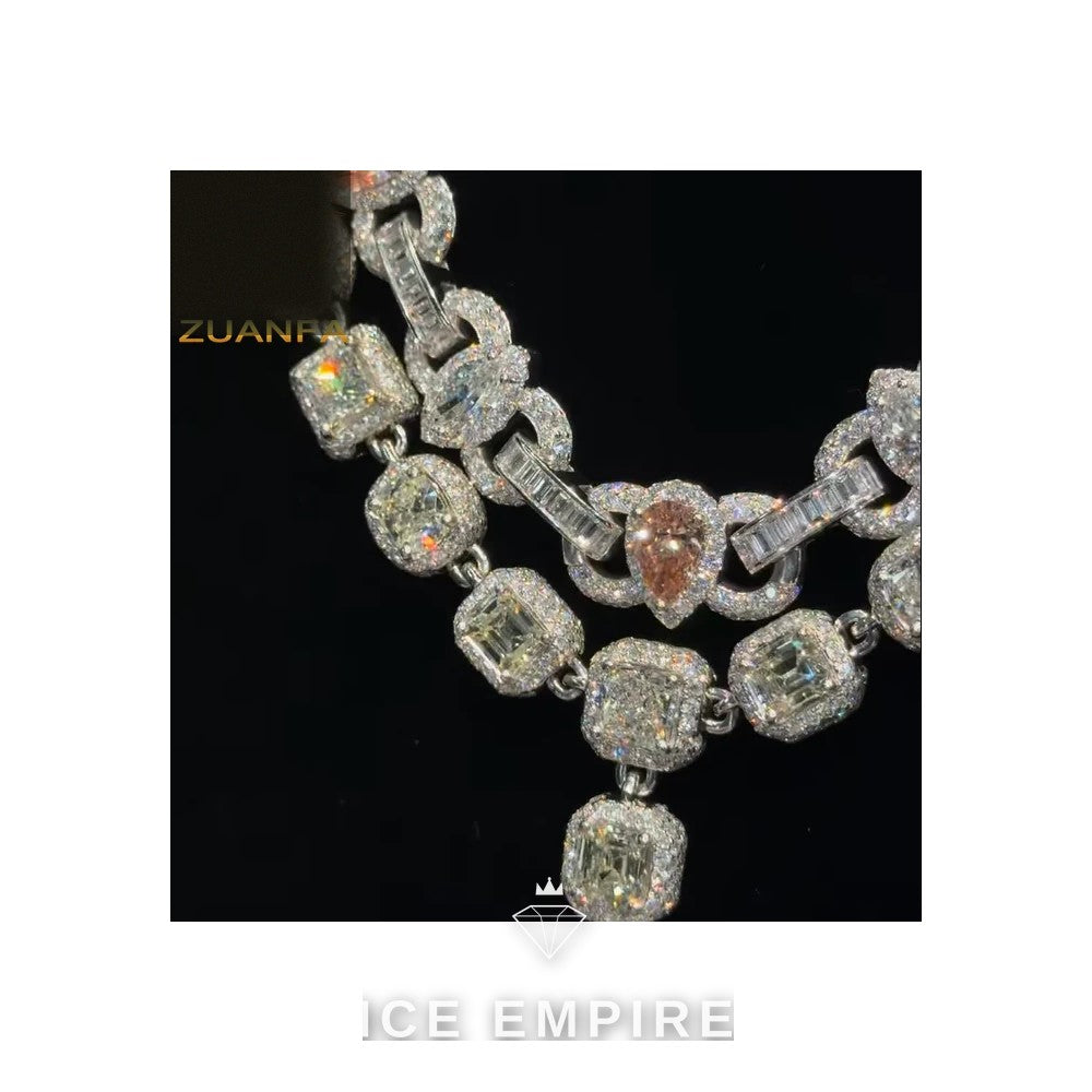 Iced Out Rose Gold Plated Moissanite Cuban Chain