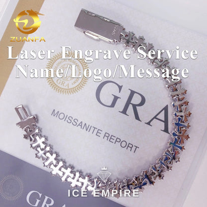 Iced Out Cross 925 Silver Moissanite Cuban Chain
