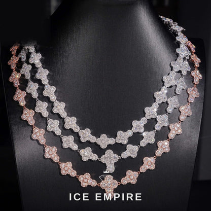 Iced Out Cross Rose Gold Plated Moissanite Cuban Chain