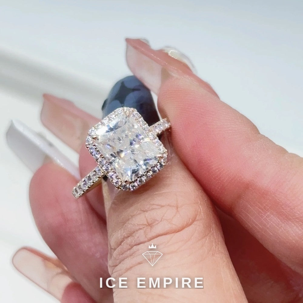 Iced Out Gold Plated Moissanite Wedding Band