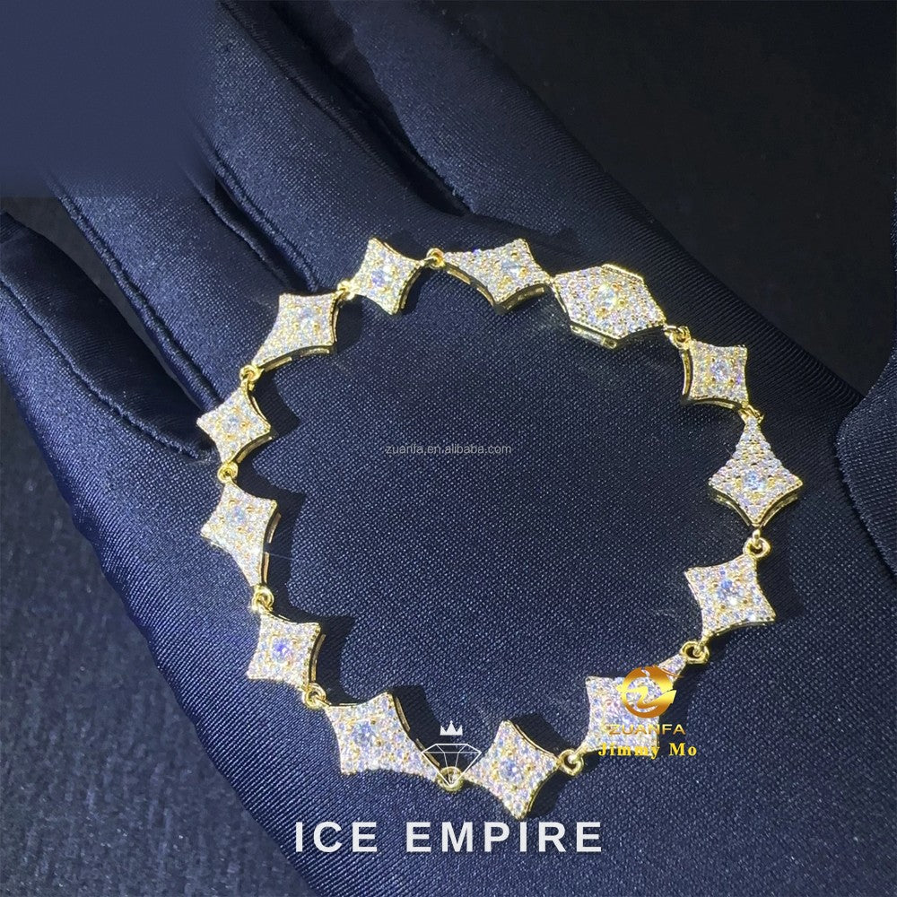 Iced Out 925 Silver Moissanite Tennis Chain