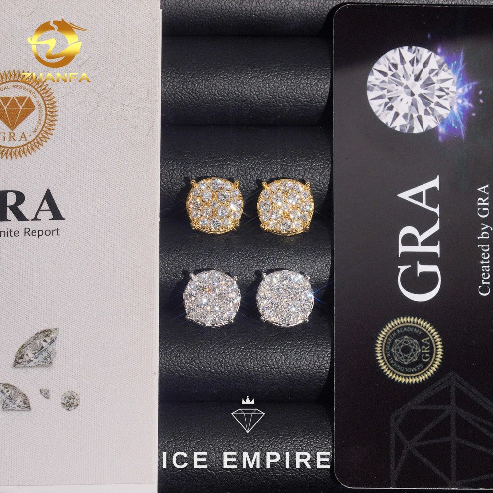 Iced Out 925 Silver Moissanite Earrings