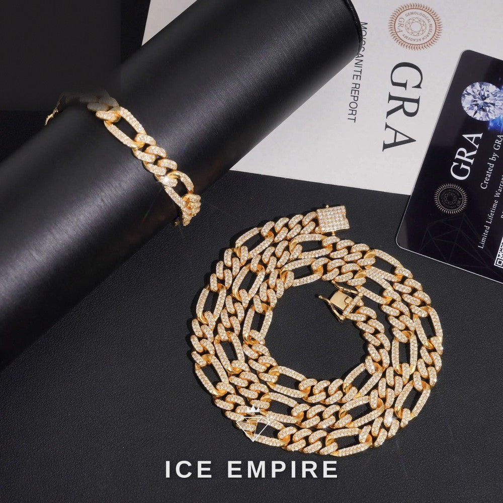 Iced Out Rose Gold Plated Moissanite Cuban Chain