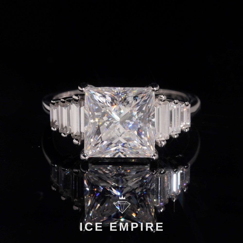 Iced Out 18K Gold Moissanite Wedding Band