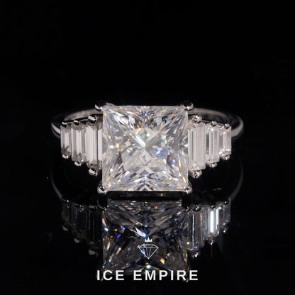Iced Out 18K Gold Moissanite Wedding Band
