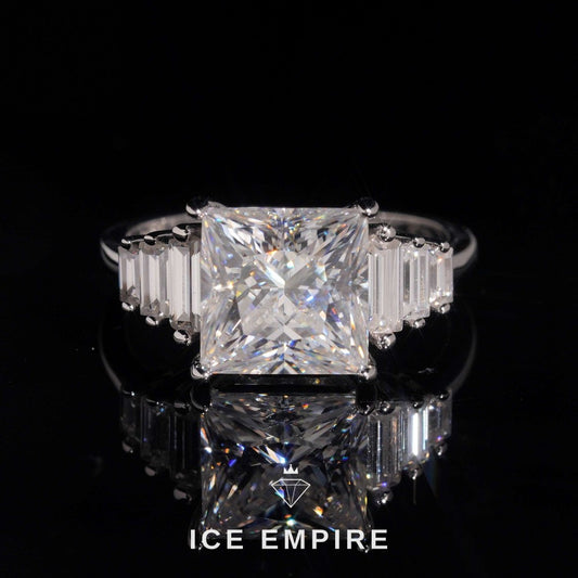 Iced Out 18K Gold Moissanite Wedding Band