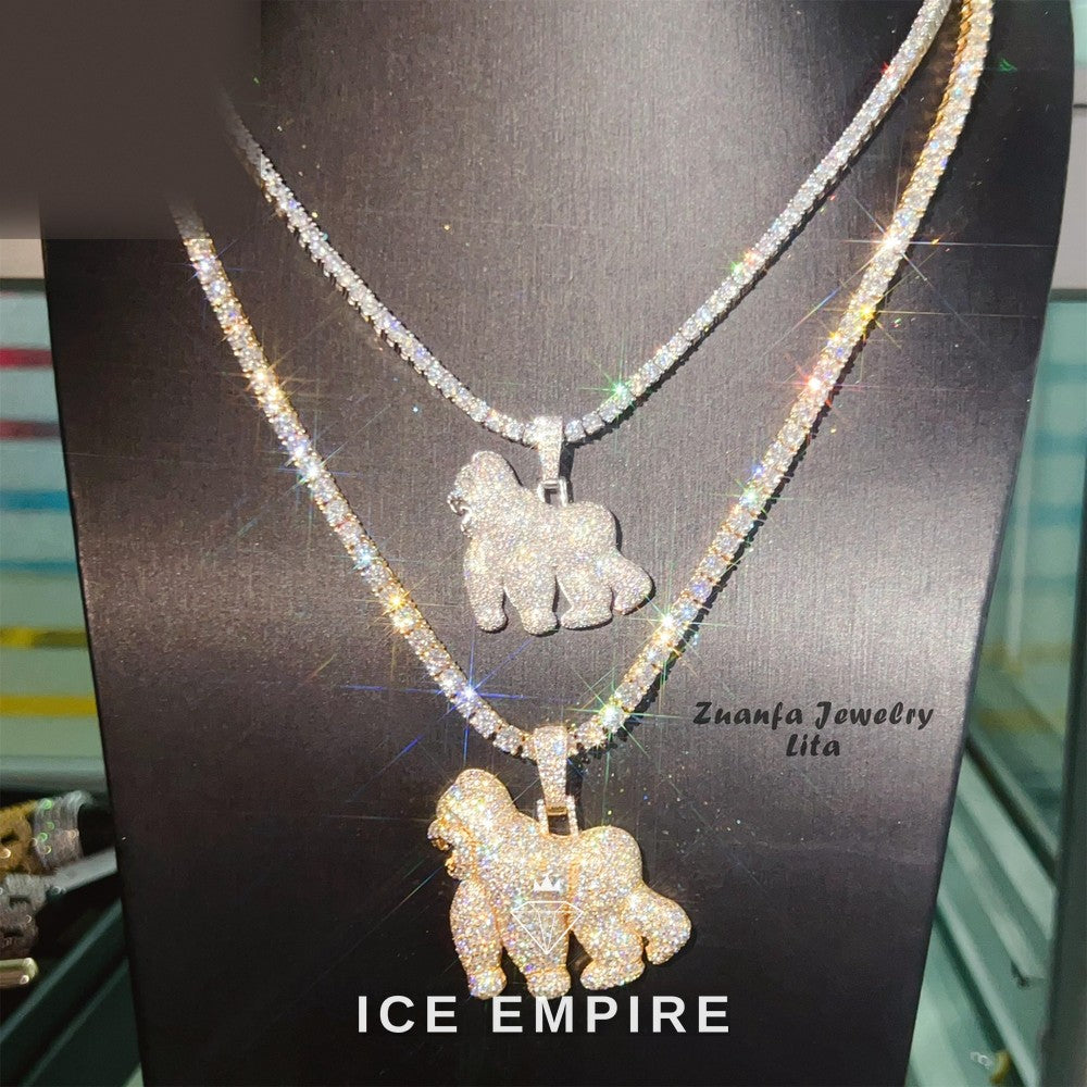 Iced Out 925 Silver Moissanite Pendant