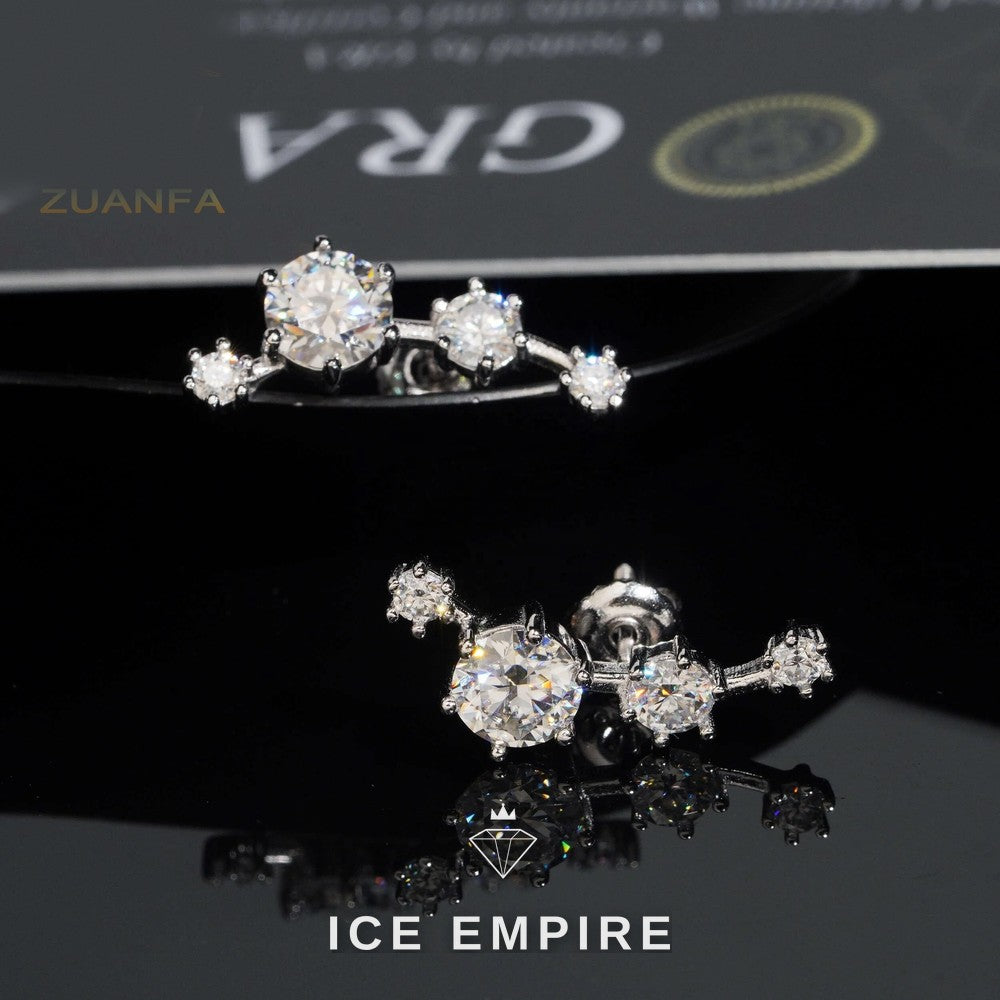 Iced Out 925 Silver Moissanite Earrings