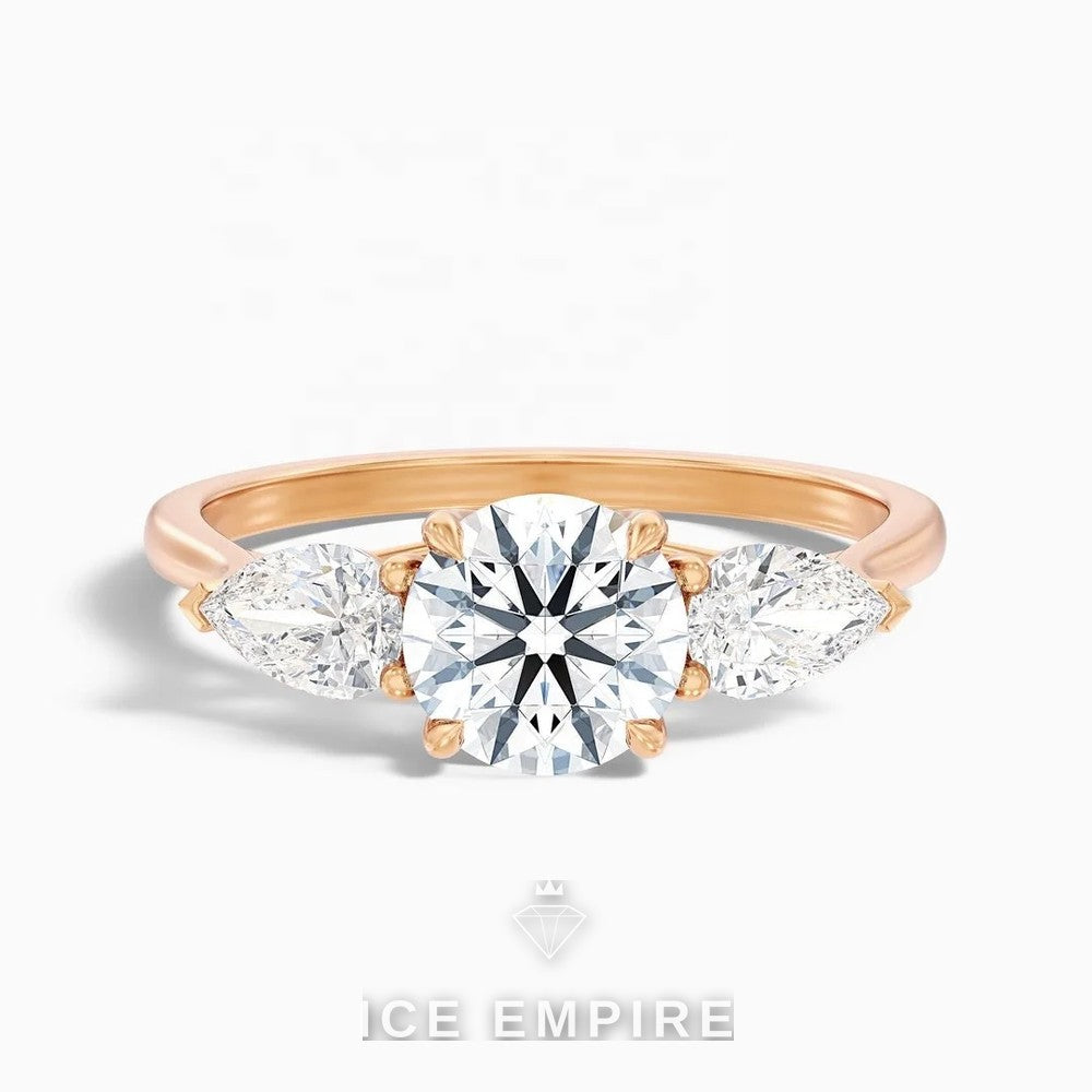 Iced Out 14K Gold Lab Grown Diamond Engagement Ring
