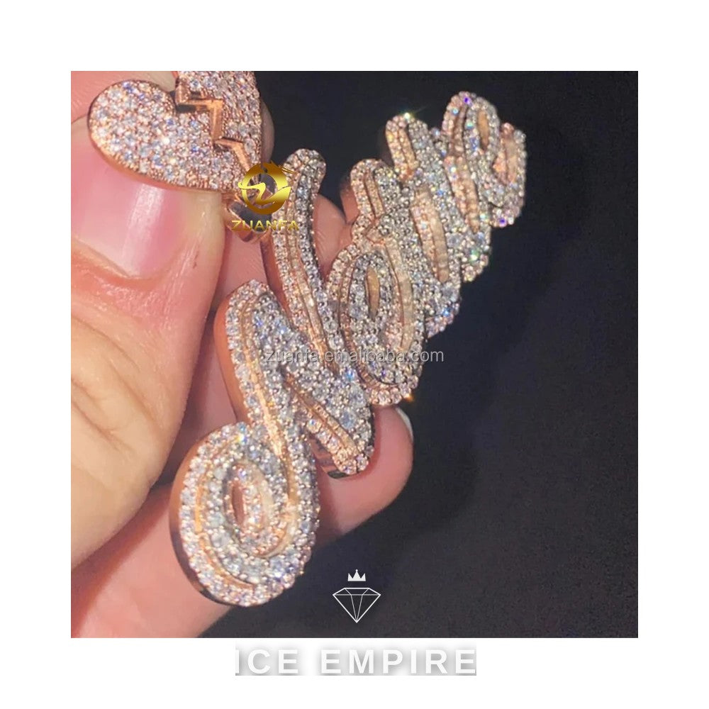 Iced Out 925 Silver Moissanite Pendant