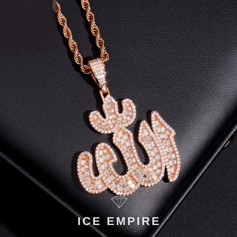 Iced Out Baguette Gold Plated Moissanite Pendant