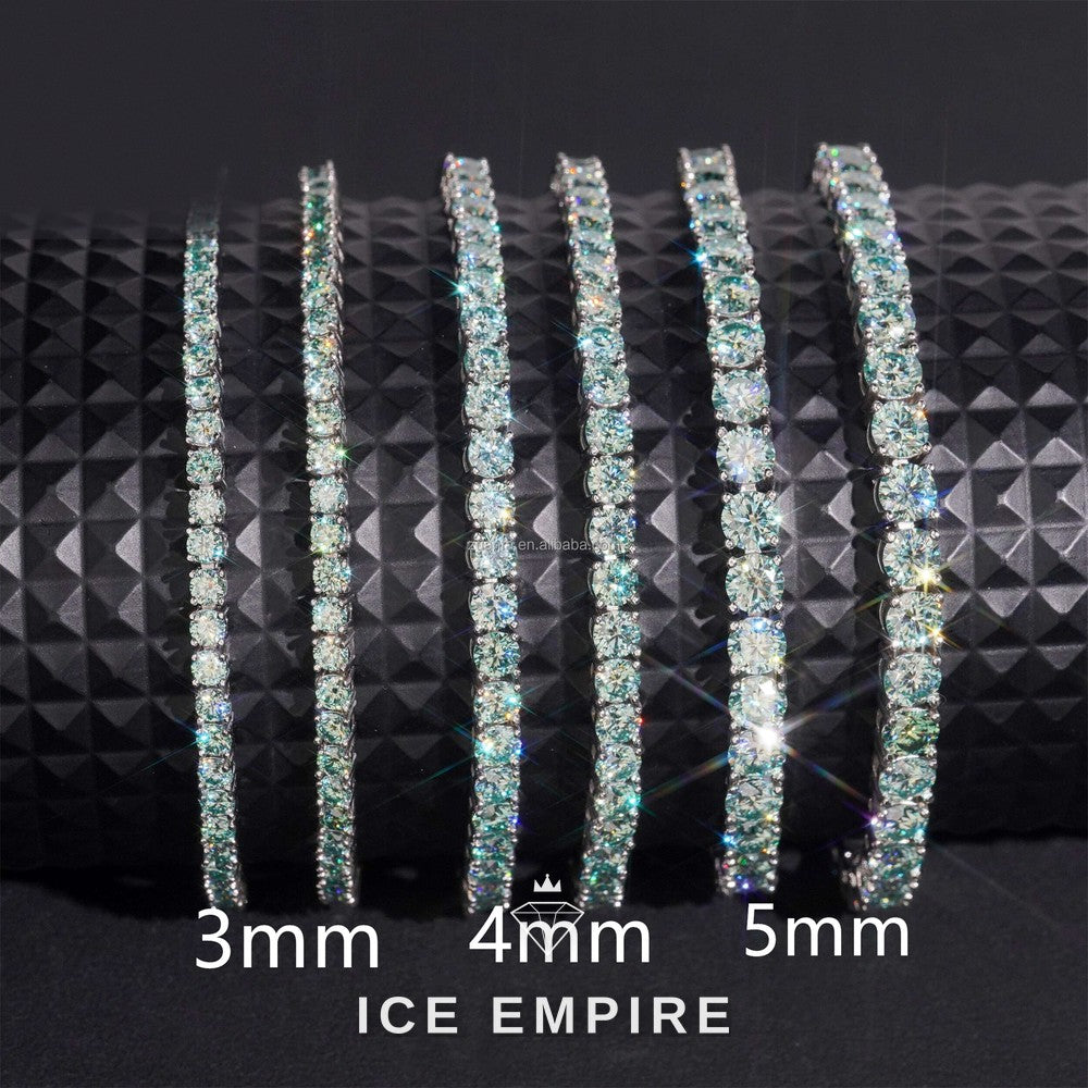 Iced Out 925 Silver Moissanite Tennis Chain