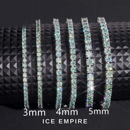Iced Out 925 Silver Moissanite Tennis Chain