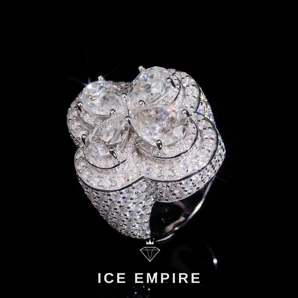Iced Out Rose Gold Plated Moissanite Ring