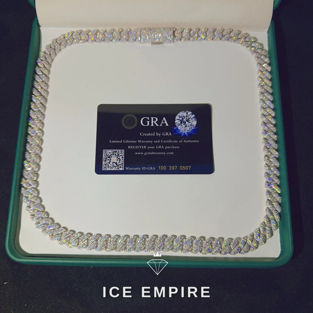 Iced Out Rose Gold Plated Moissanite Cuban Chain