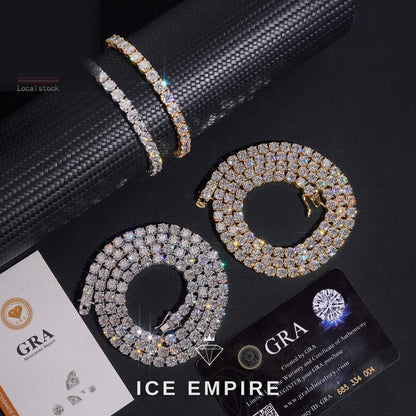 Iced Out Rose Gold Plated Moissanite Cuban Chain