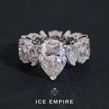 Iced Out 10K Gold Moissanite Ring