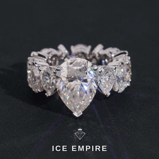 Iced Out 10K Gold Moissanite Ring