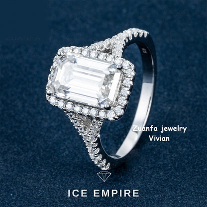 Iced Out 925 Silver Moissanite Ring