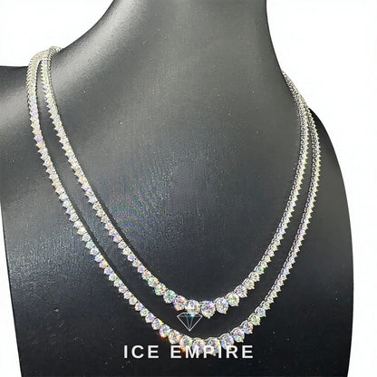 Iced Out Cluster 925 Silver Moissanite Cuban Chain