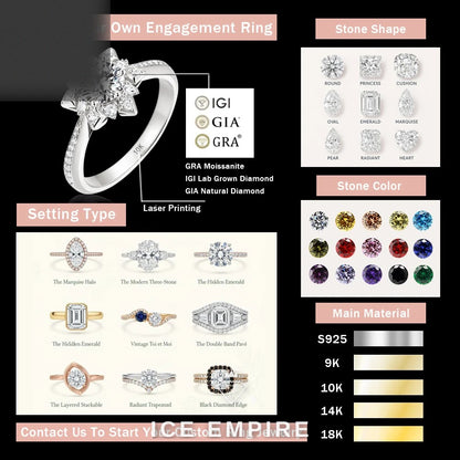Iced Out 18K Gold Lab Grown Diamond Engagement Ring
