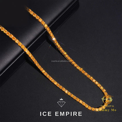 Iced Out Gold Plated Moissanite Cuban Chain