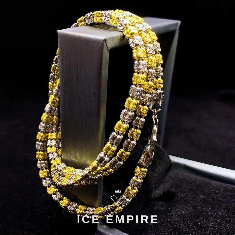 Iced Out Rose Gold Moissanite Cuban Chain