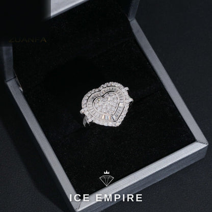 Iced Out Heart Rose Gold Plated Pendant