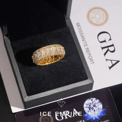 Iced Out 925 Silver Moissanite Engagement Ring