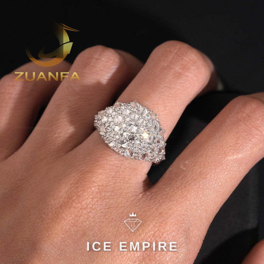 Iced Out 925 Silver Moissanite Ring