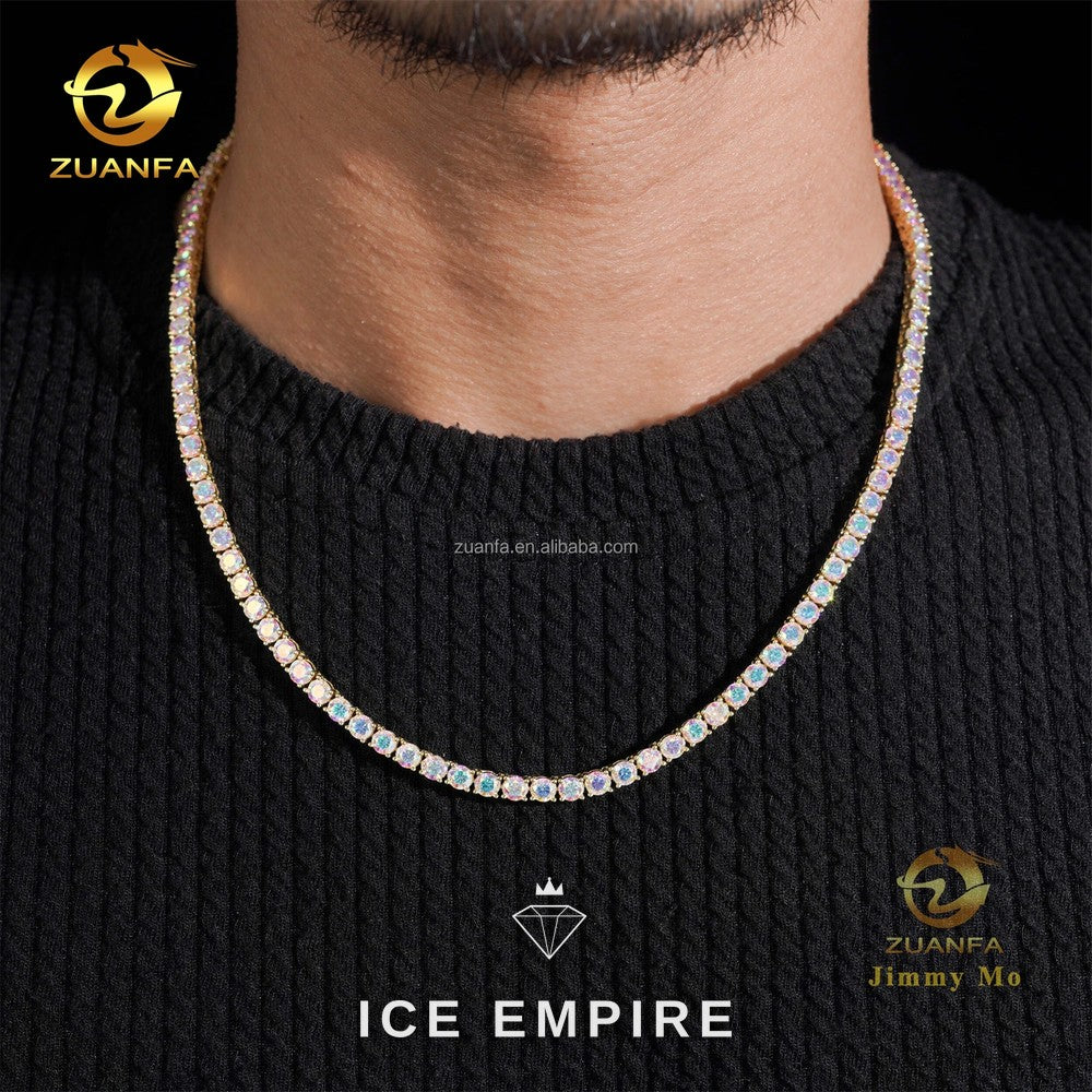 Iced Out Gold Plated Moissanite Cuban Chain