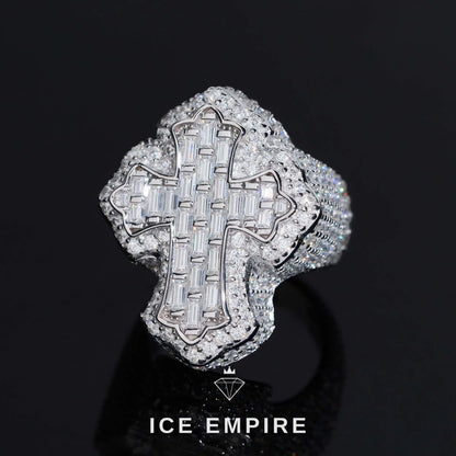 Iced Out 925 Silver Moissanite Ring