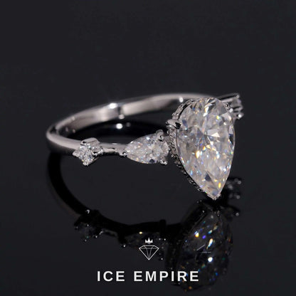 Iced Out 18K Gold Moissanite Wedding Band