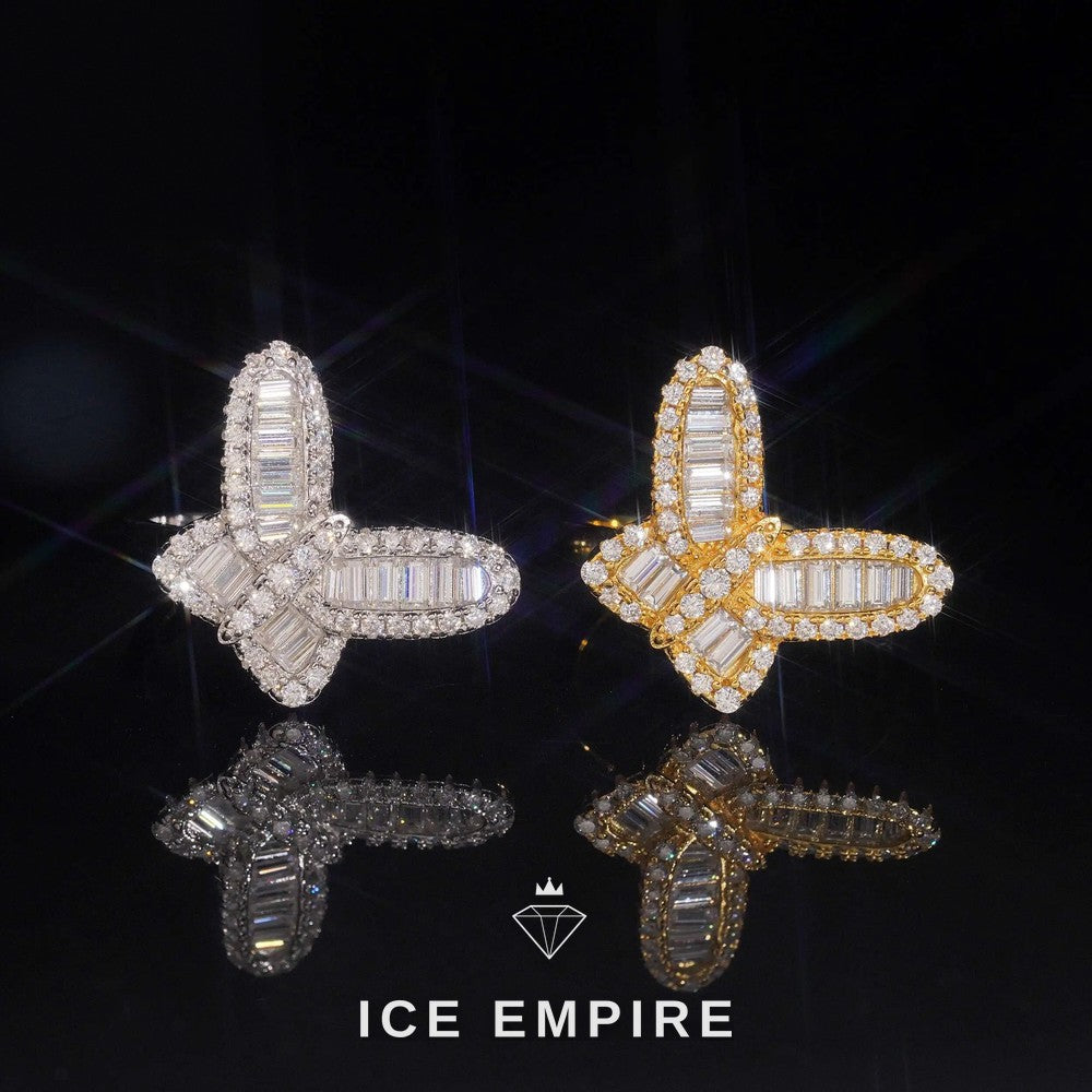 Iced Out Baguette Gold Plated Moissanite Ring