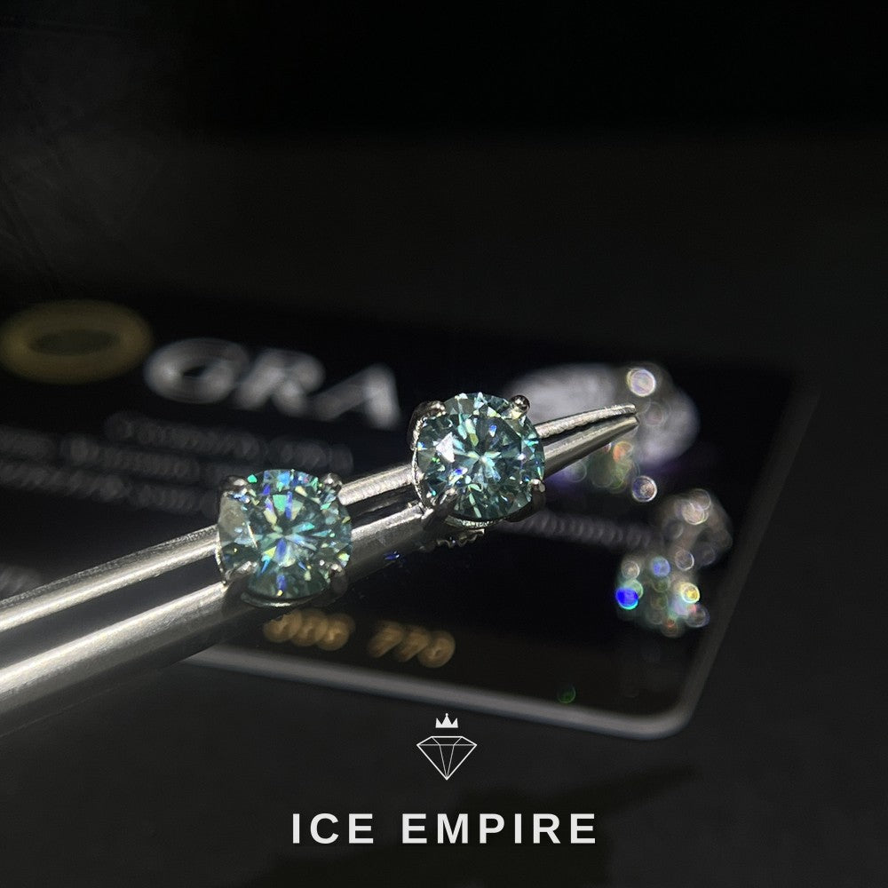 Iced Out 925 Silver Moissanite Earrings