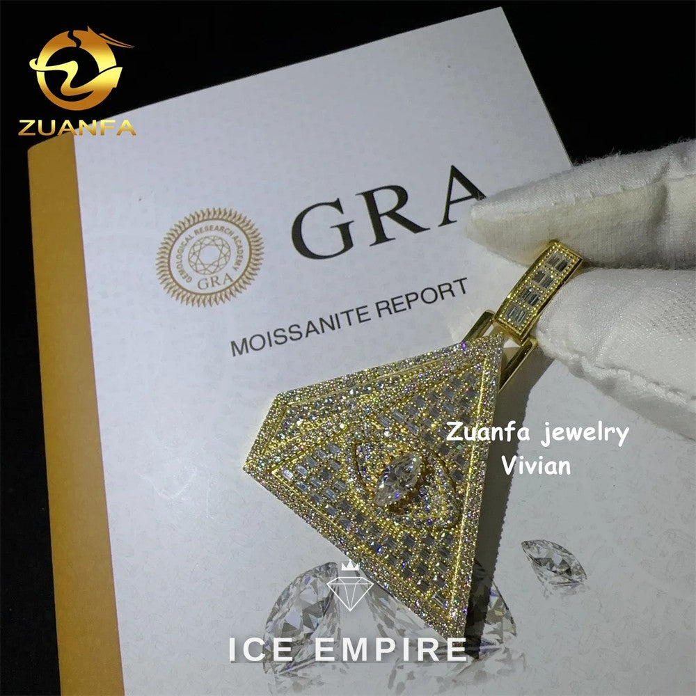 Iced Out Rose Gold Plated Moissanite Pendant