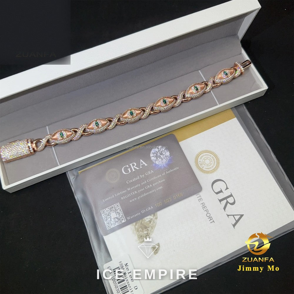 Iced Out 925 Silver Moissanite Cuban Chain