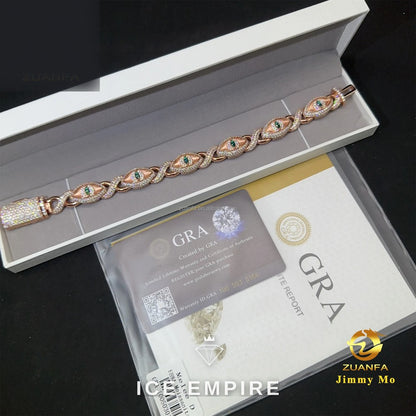 Iced Out 925 Silver Moissanite Cuban Chain