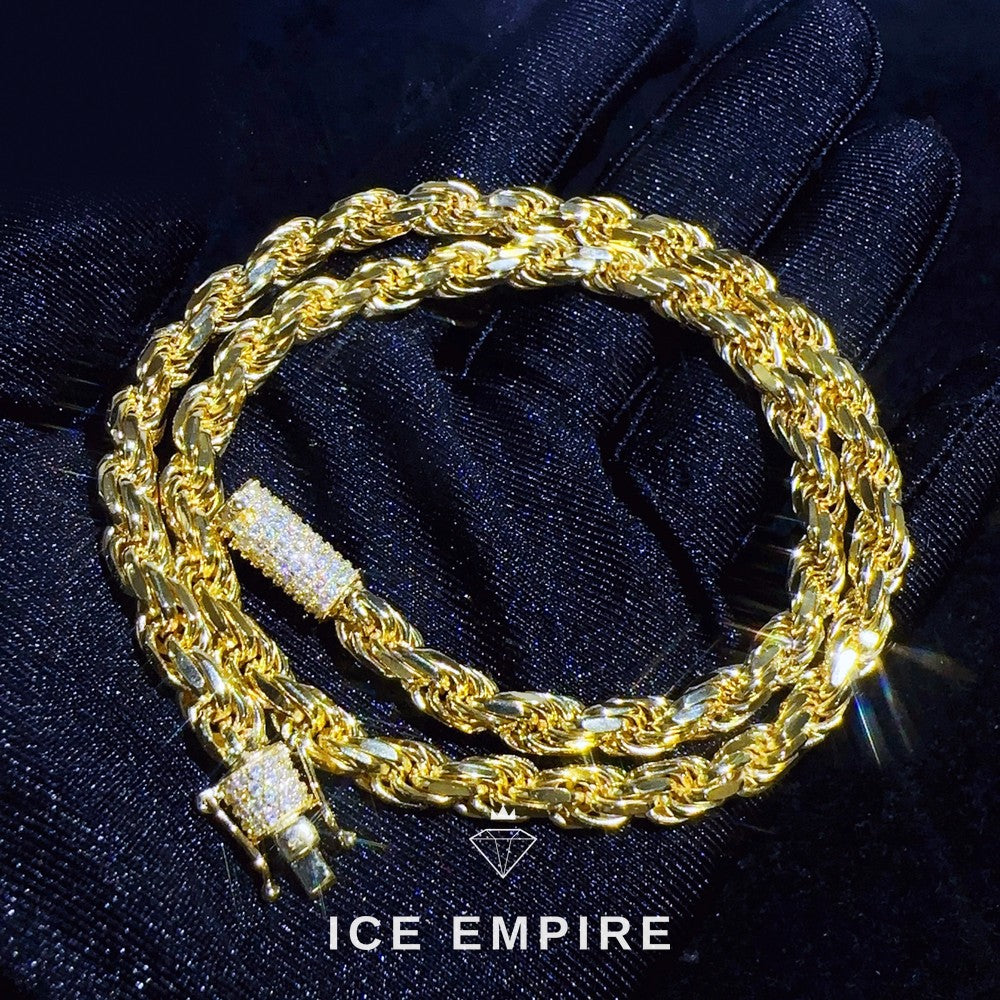 Iced Out Rose Gold Plated Moissanite Cuban Chain
