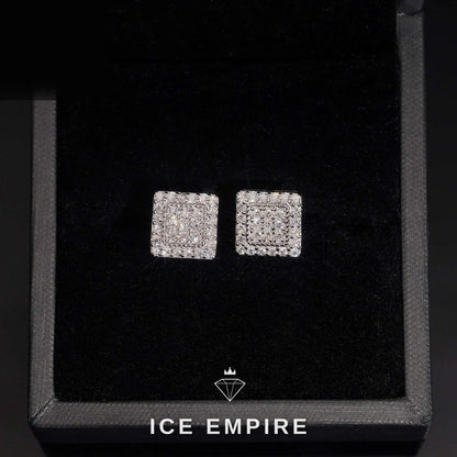 Iced Out 925 Silver Moissanite Stud Earrings